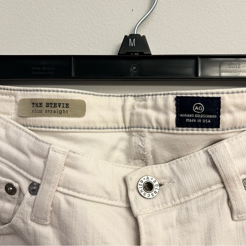 Ag Adriano Goldschmied Women’s White Straight Leg Jeans The Stevie Size 28R - Picture 3 of 12